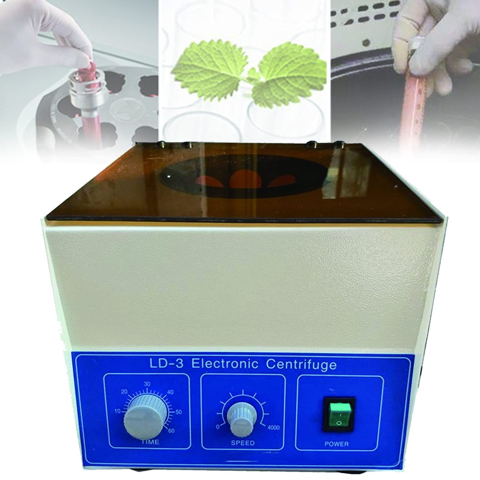 Centrífuga de mesa eléctrica médica,Centrífuga Laboratorio,Máquina centrífuga digital,Velocidad máxima 4000r / min,cronometraje 0-60 Min,Para investigación científica,LD-3-50ml*6