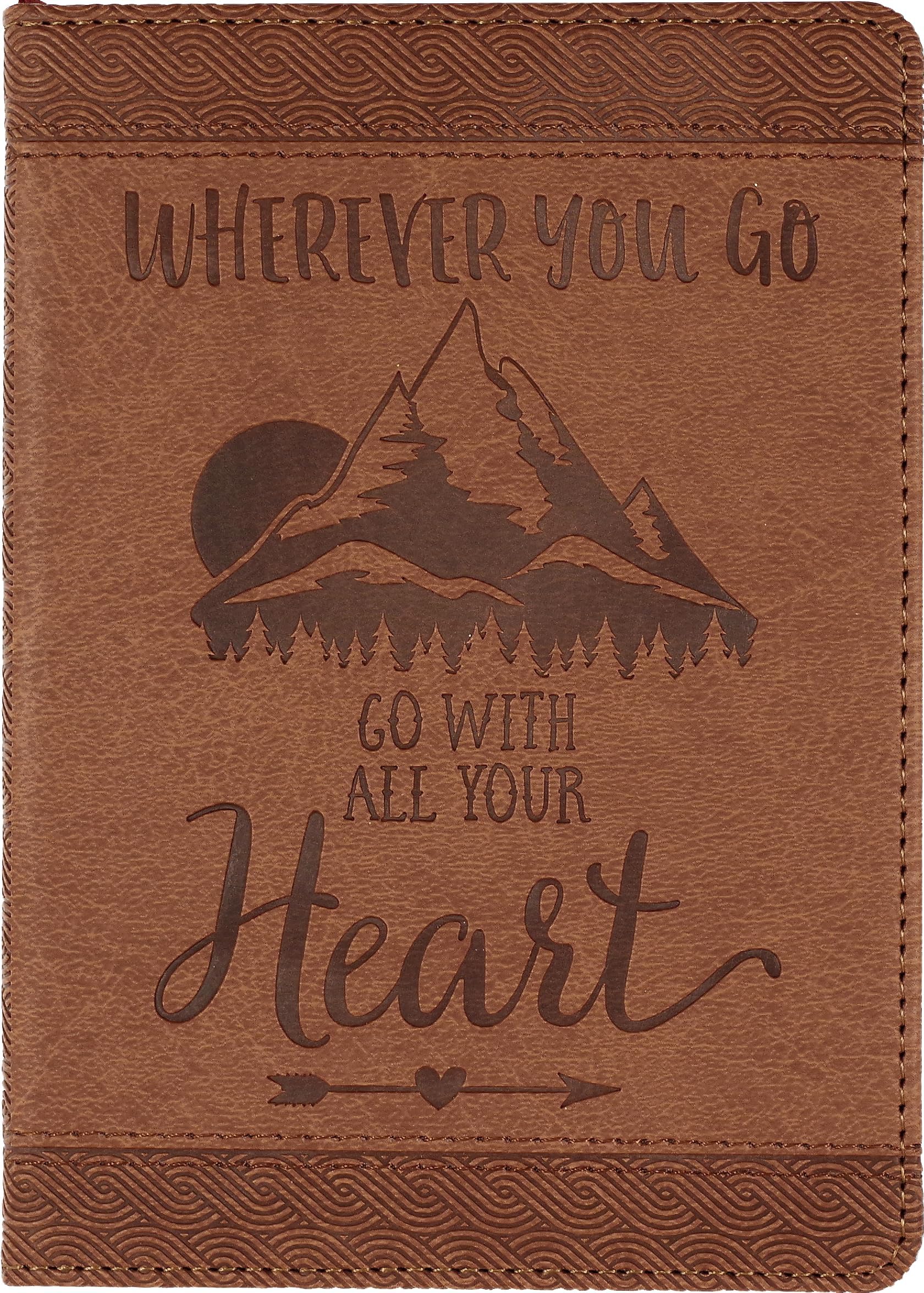 Wherever You Go, Go With All Your Heart Artisan Journal (Vegan Leather Notebook)