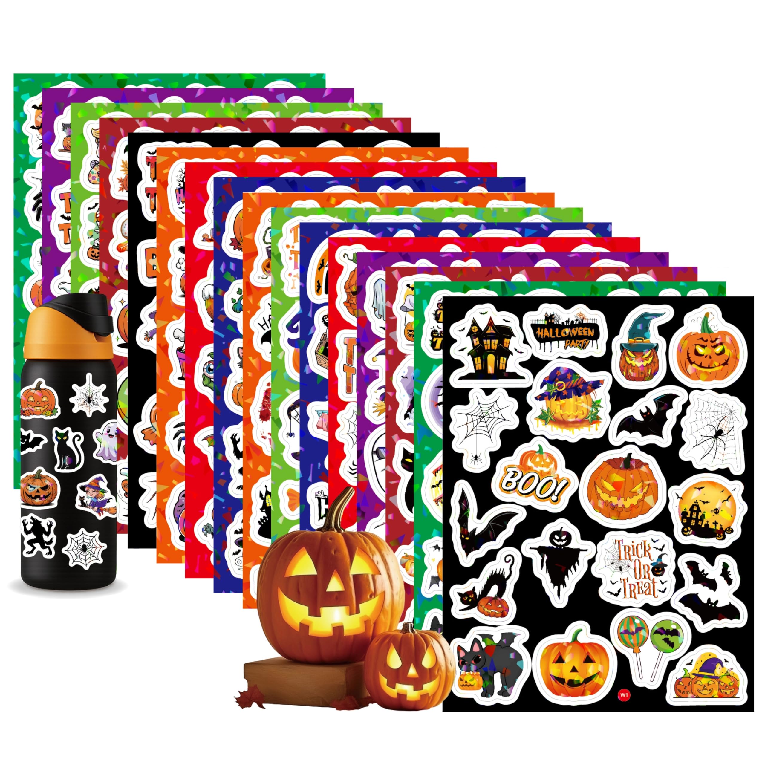 Masper Halloween Stickers, 16 Sheets/320 Unique Happy Halloween Stickers