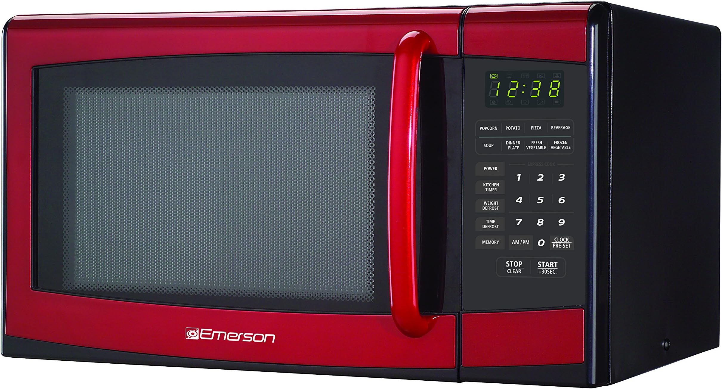 Emerson Radio MW9998RD Europe Ware Heat Resistant Glass Teapot, 0.9, Red