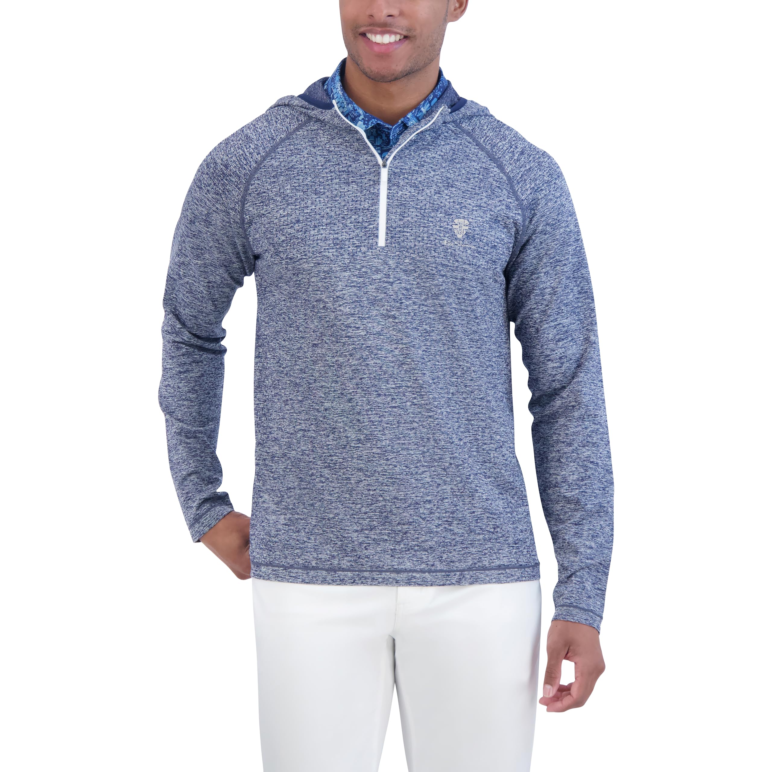 Ben Sherman Mens Quarter Zip Pullover Hooded Sweater Lightweight Casual Work Golf Everyday Wear
