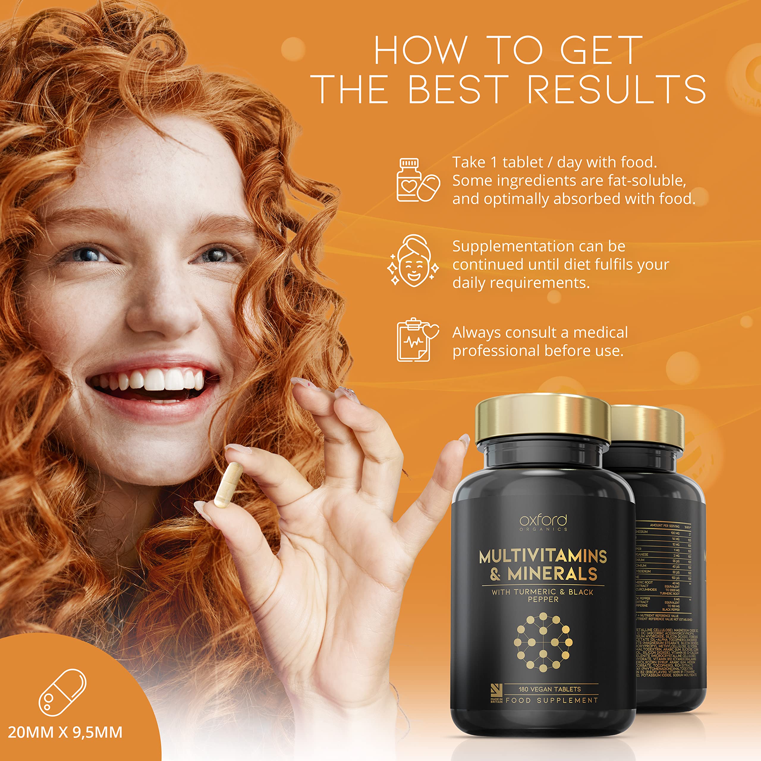 AZ Multivitamins and Minerals boosted with Turmeric 180 Vegan