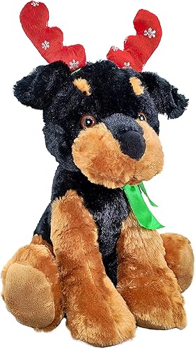 Miniatura 3 de Anico Oso marrón miel navideño de 20 pulgadas con cinta a cuadros, oso de peluche, animal de peluche suave para regalar y decoración de temporada