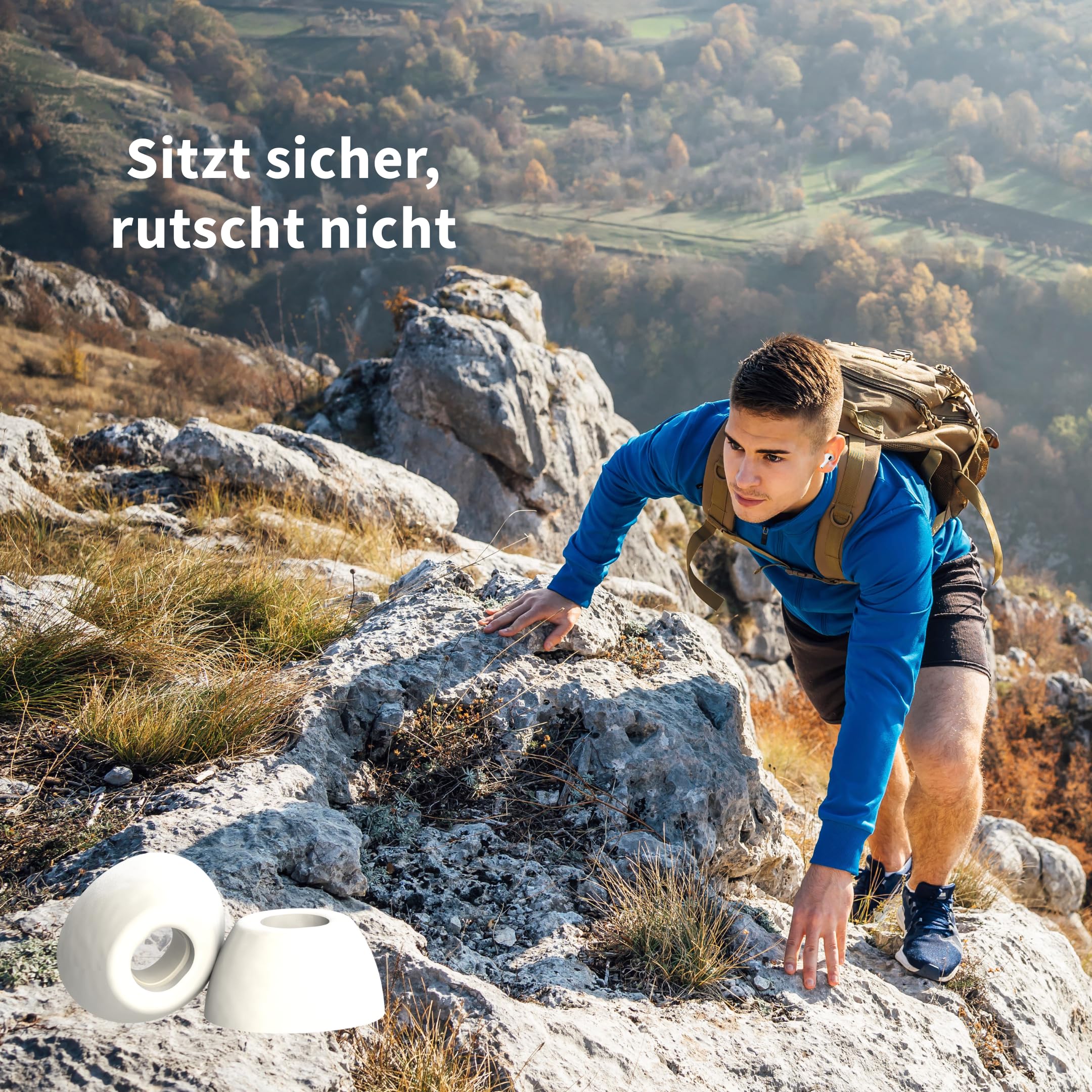 Comply Premium piankowe zatyczki do uszu, kompatybilne z Apple AirPods Pro Gen 1 i 2, rozmiar M, wersja 2025 z narzędziem do demontażu i czyszczenia, białe, 3 pary, wyprodukowano w USA