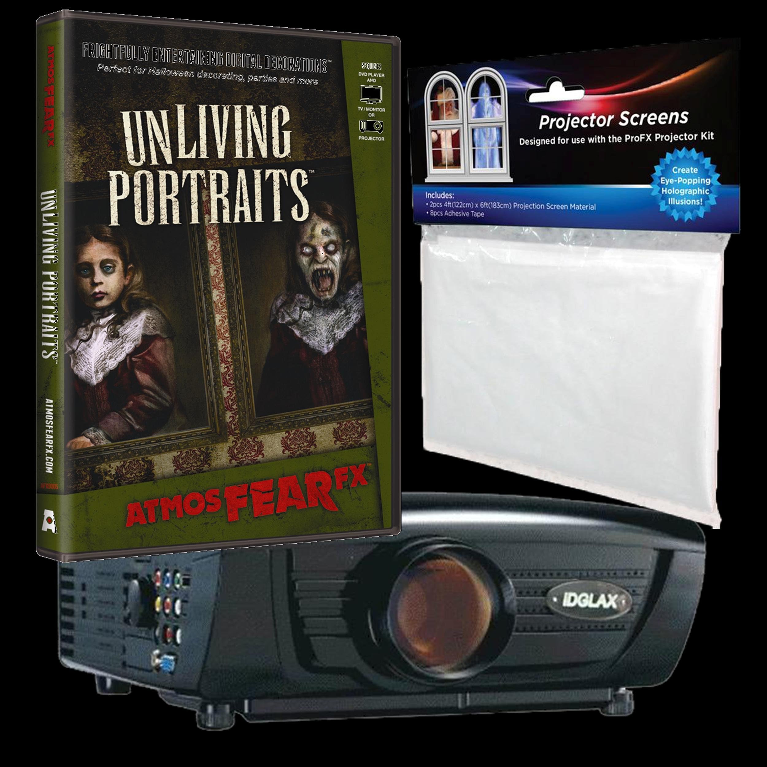 BACK FROM THE GRAVE Digital Halloween Decorations - Digital Galaxy & AtmosFEARfx's Unliving Portraits Bundle Haunted House Video Projection Effects