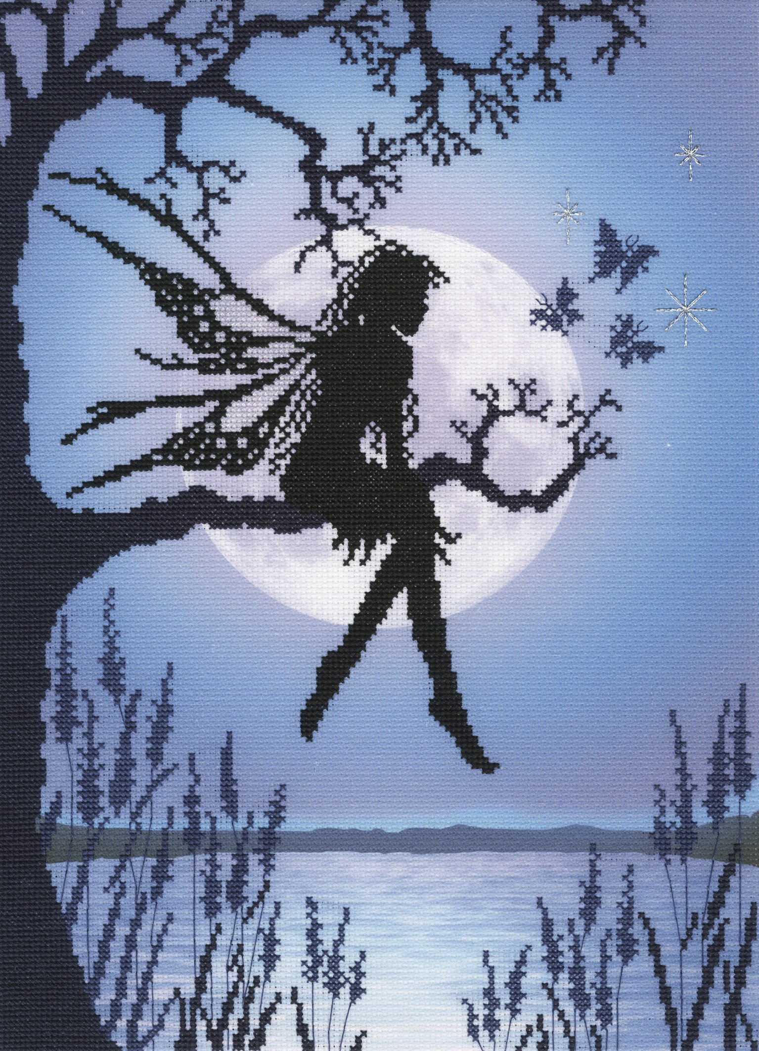 Bothy Threads Kreuzstich-Set 'Mond' – 26x36 Cm, Inkl. Bedruckter Aida, Garn Und Nadel