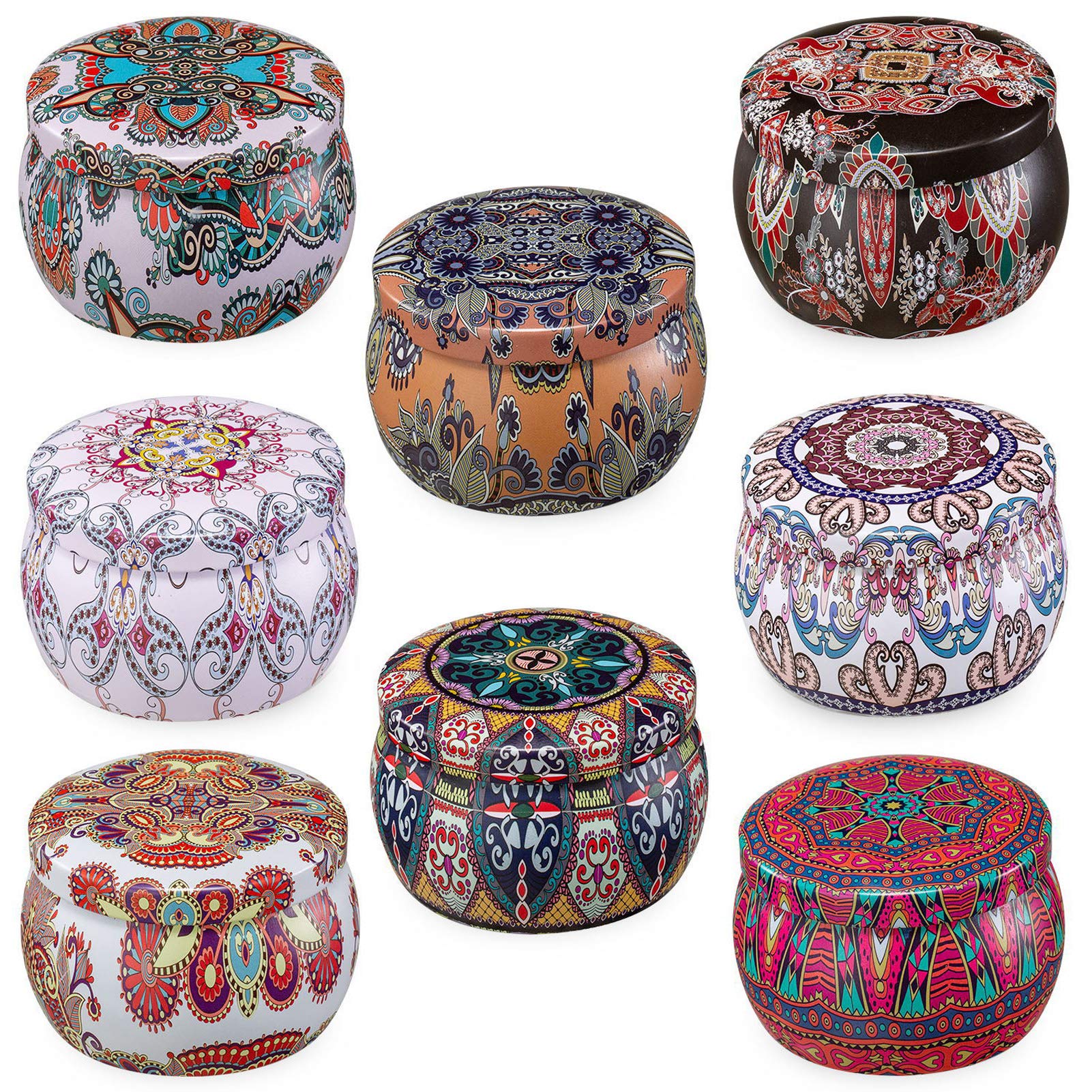 Set de velas con aroma 8, juego, puro natural de soja lata de soja cera velas de aromaterapia mujeres día de la madre cumpleaños decoración navideña