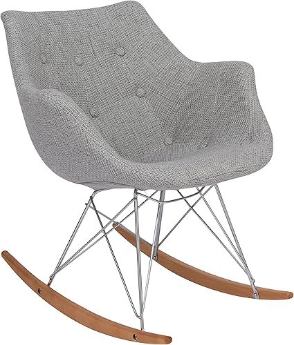 LeisureMod Willow - Silla mecedora, individual, gris Gris,Multi color,Beige