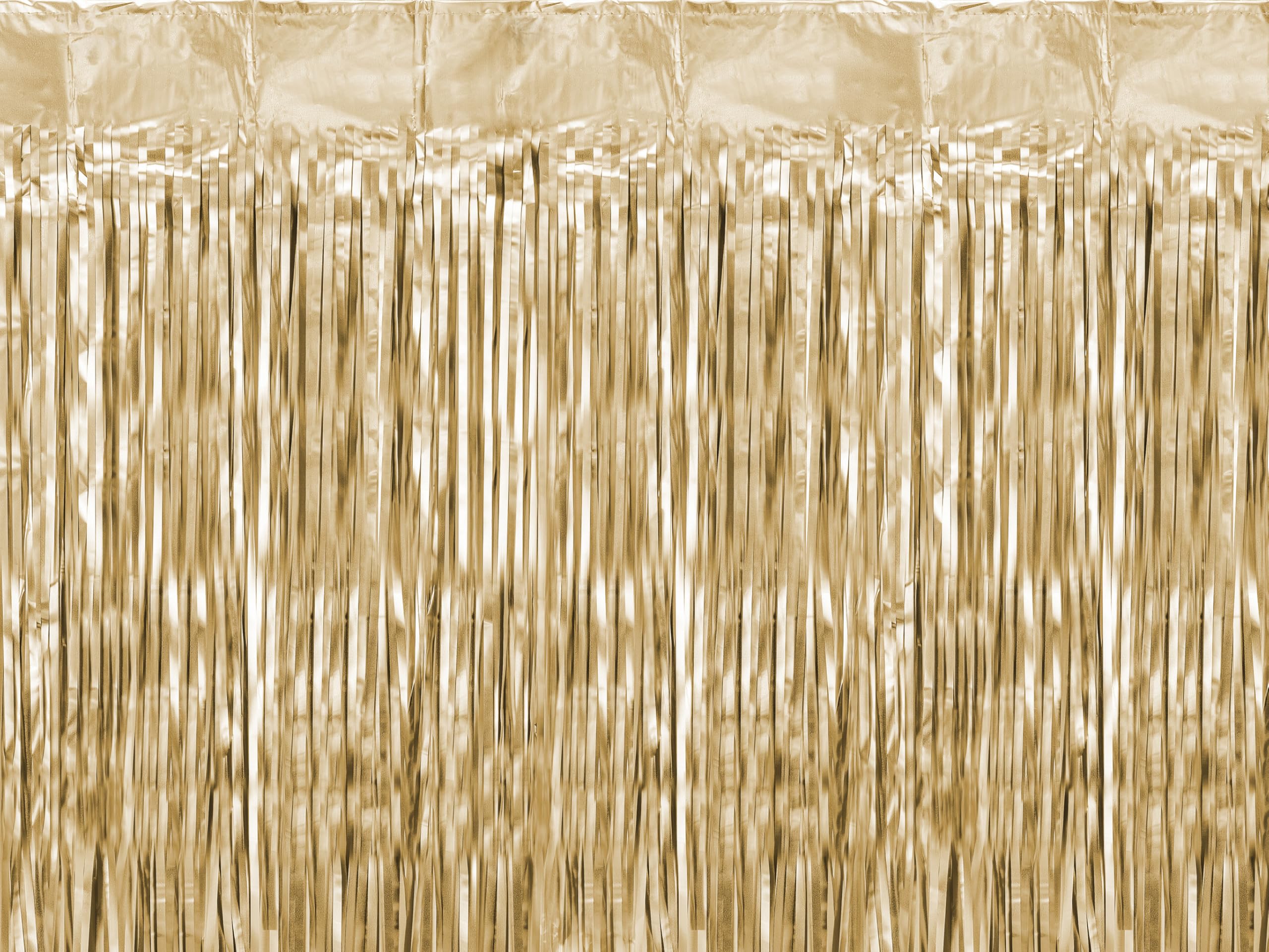 Tinsel Curtain 100 x 200 cm - Foil Curtain with Long Fringes - Golden Background for Photo Shoots - Party Curtain Disco & Party Glitter Decoration - Light Gold