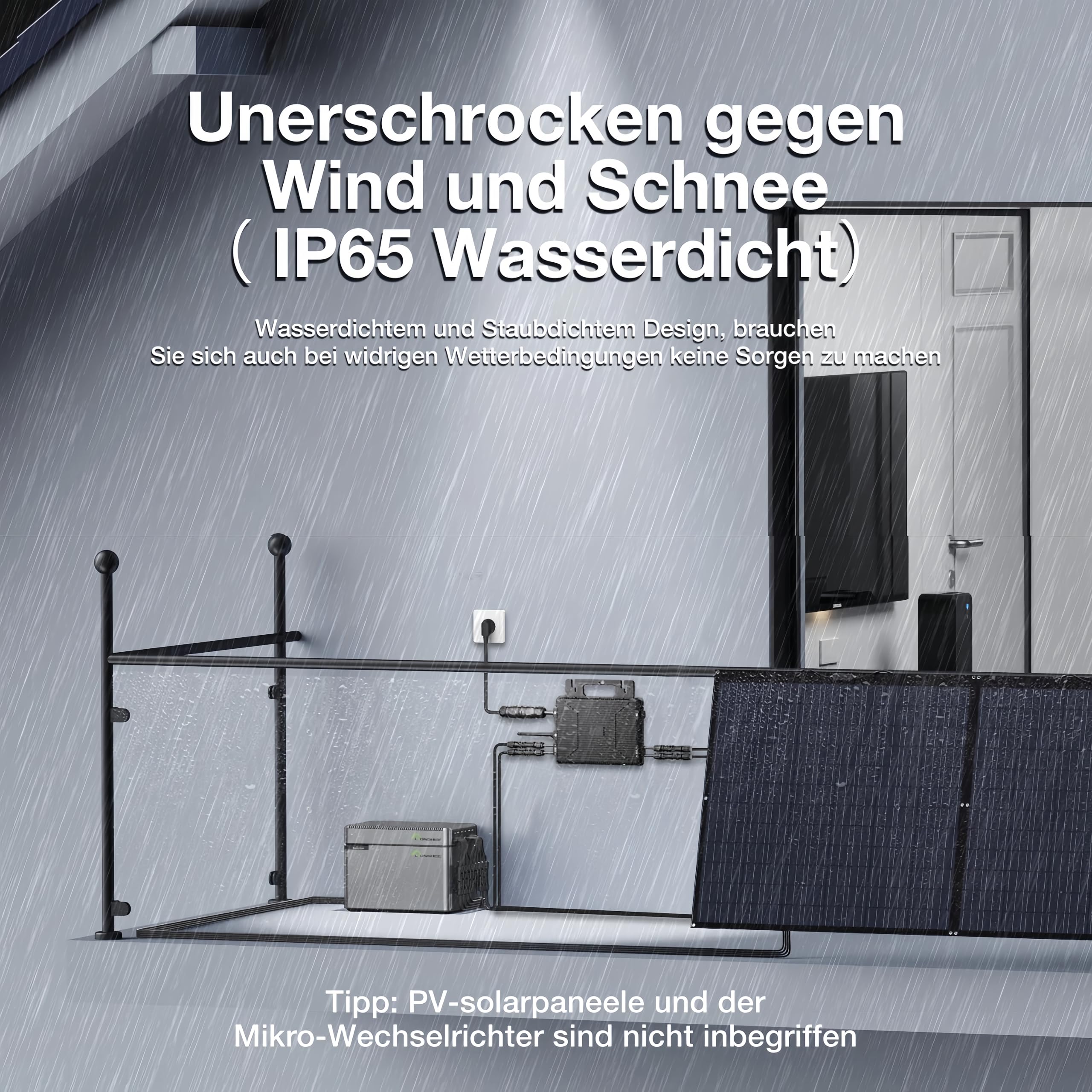 Balkonkraftwerk mit Speicher, PV-HUB EMS Speichersystem, 1600W PV-Eingangsleistung (2×800W), 1024Wh LiFePO4 Batterien, 2 MPPT Controller, App Steuerung (Wi-Fi/BT), IP65, Plug & Play