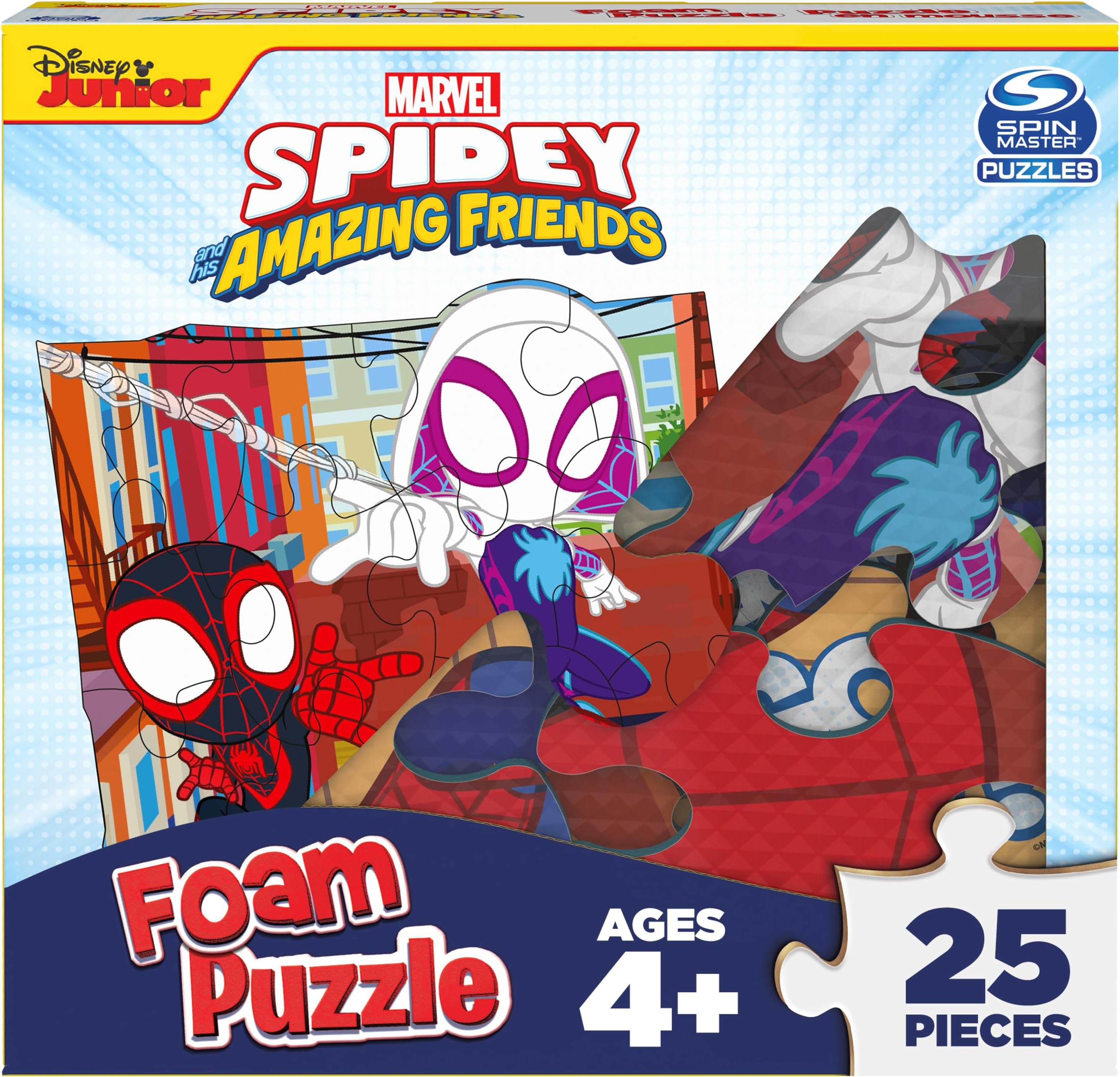 Marvel Spidey and His Amazing Friends Puzzles, Squishy Foam Puzzle, 25 Pieces, Spiderman Toys, for Ages 4 & Up