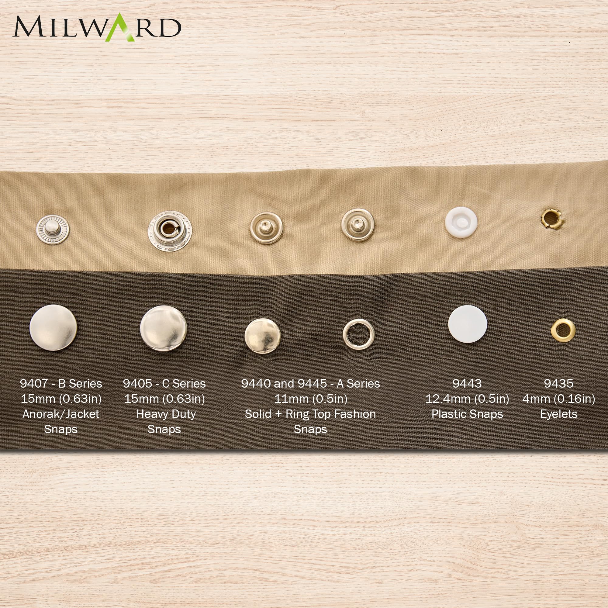 Milward - Juego de alicates de cierre a presión 5 en 1, kit de herramientas resistentes para ojales, botones de presión, broches de plástico y broches de moda, herramienta perforadora con 100 cierres
