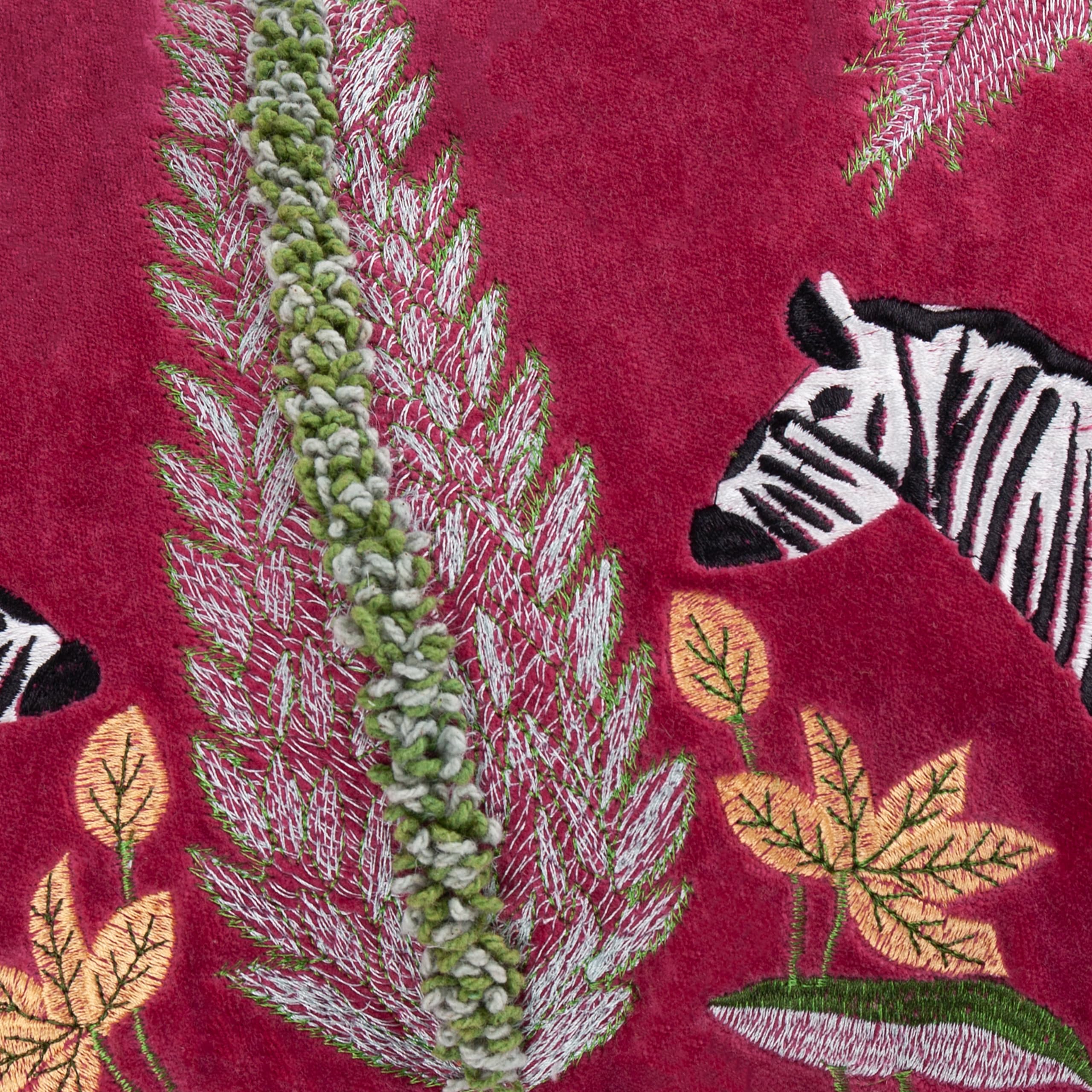 furn. Fodera per cuscino in velluto ricamato Wylder Tropics Kalahari - Multicolore - 30x50 cm