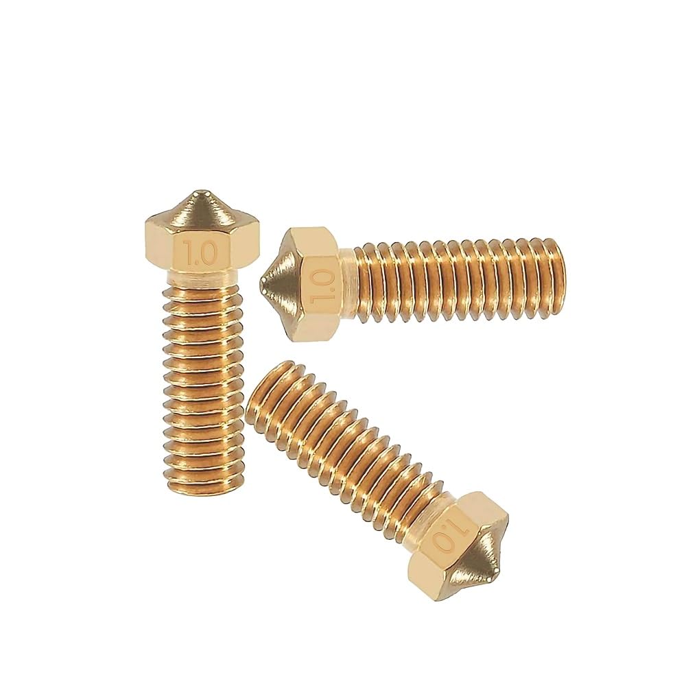 TESSERACT 1.0mm Extruder Nozzle For 3D Printer | Volcano Type Brass Nozzle for 3D Printing | Made in India Compatible With E3D Volcano Hotend And M6 Threaded Extruder (Quantity-3 Nozzle Volcano 1.0mm) (B08ZJBFZX4) Amazon Price History, Amazon Price Tracker