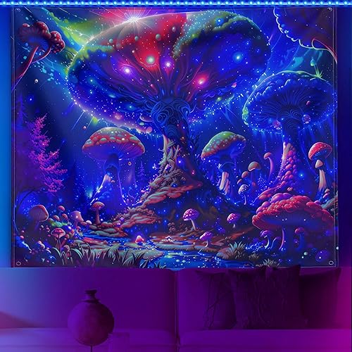 Miniatura 2 de MAMHSABC Tapiz de hongos y bosque para colgar en la pared de la naturaleza para decoración del hogar, dormitorio, sala de estar, decoración de