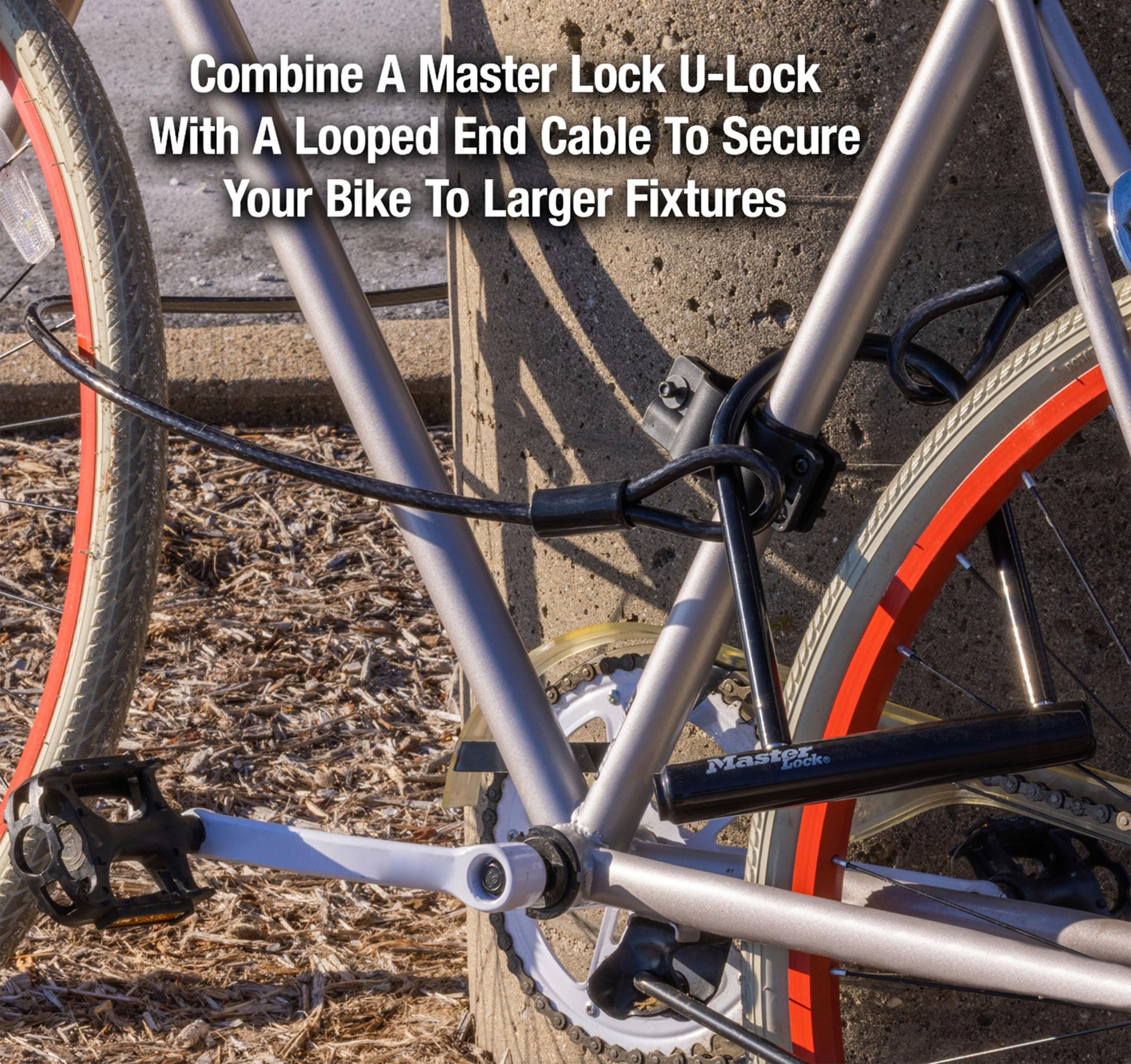 Master Lock U-Lock Antivol pour vélo avec clé - Antivol en U pour vélo - Pour équipement extérieur - Noir