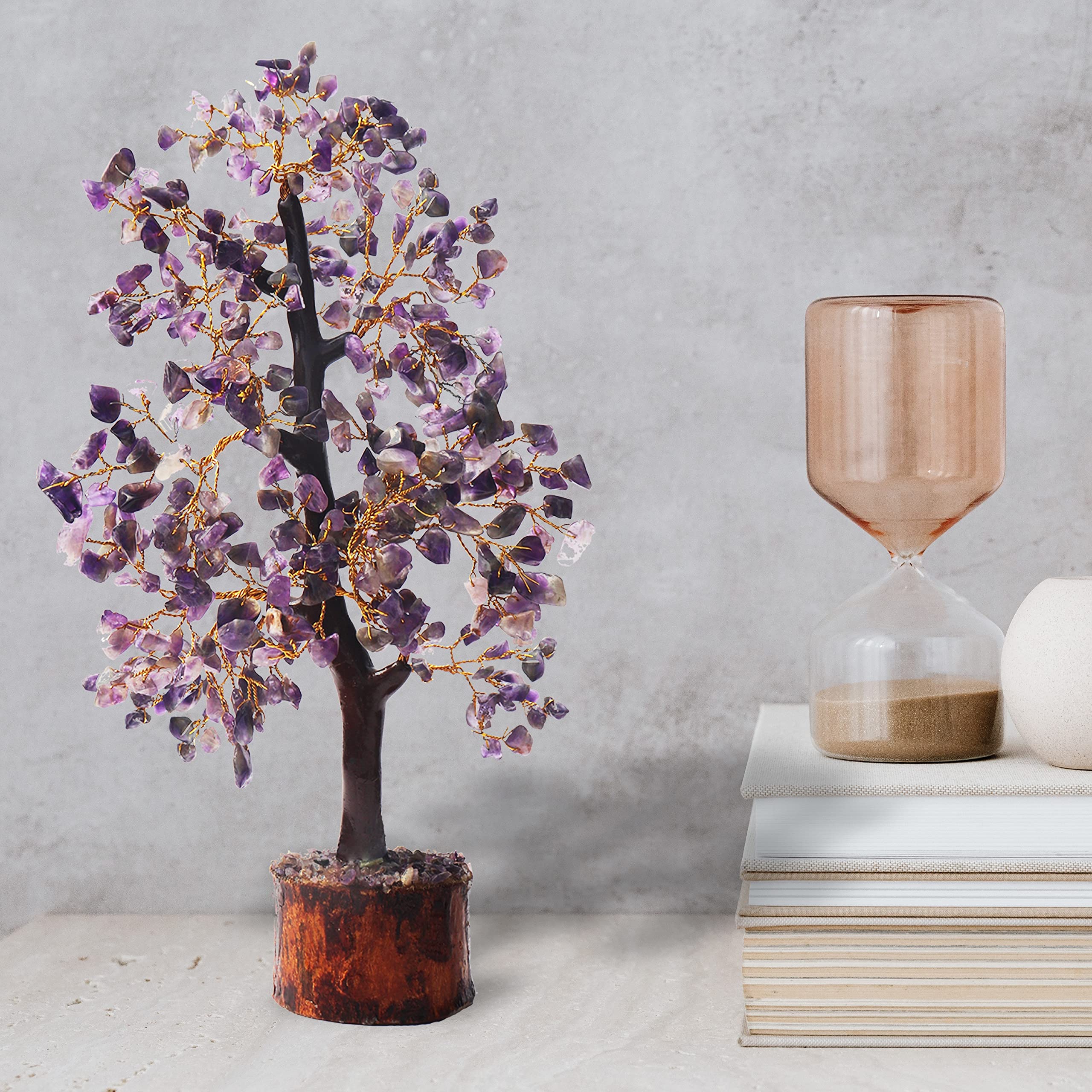 ZENFULSTONE Amethyst Crystal Tree of Life for Home Office, and Desk Décor, Amethyst Golden Wire, 25- 28 Centimeter - Image 3