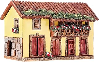 Ceramic Art Cone Incense Holder Room Decoration Handcrafted Collectible Miniature Old House in Gran Canaria, Spain R364