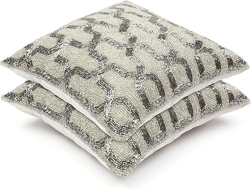 Miniatura 3 de Light & Pro Funda de almohada plateada, funda de almohada plateada, funda de almohada decorativa plateada, funda de almohada de 14 x 14 pulgadas,