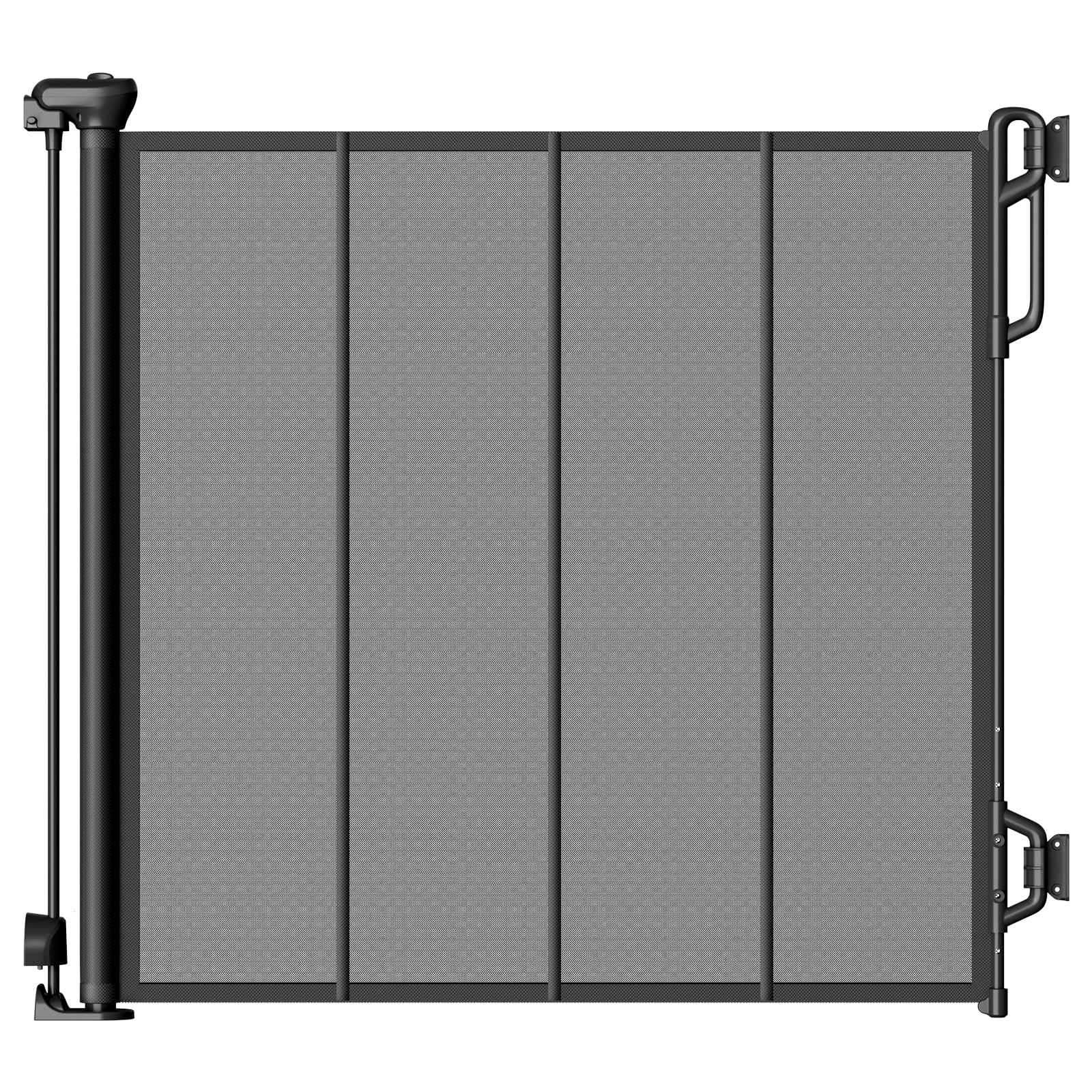Spaceany Reinforced Retractable Baby Gate or Mesh Dog Gate,Easy to Use for Stairs, Doorways, Hallways, Indoor, Outdoor, Wide Pet Gate 33.5