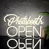 Photobooth Open Neon Signs for Wall Decor, Dimmable Photo Studio Sign Led Neon Light Sign Photo Booth Decor Open Sign Office Reception Sign Birthday Party Decorative Gifts(15.7 * 9.5in)