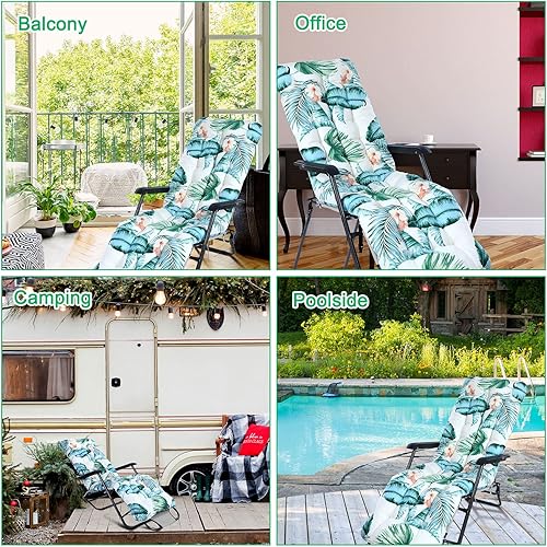 Miniatura 7 de Sintuff 2 cojines para silla de salón de 67 x 21 pulgadas, cojín mecedor para exteriores para muebles de exterior, cojines florales gruesos para