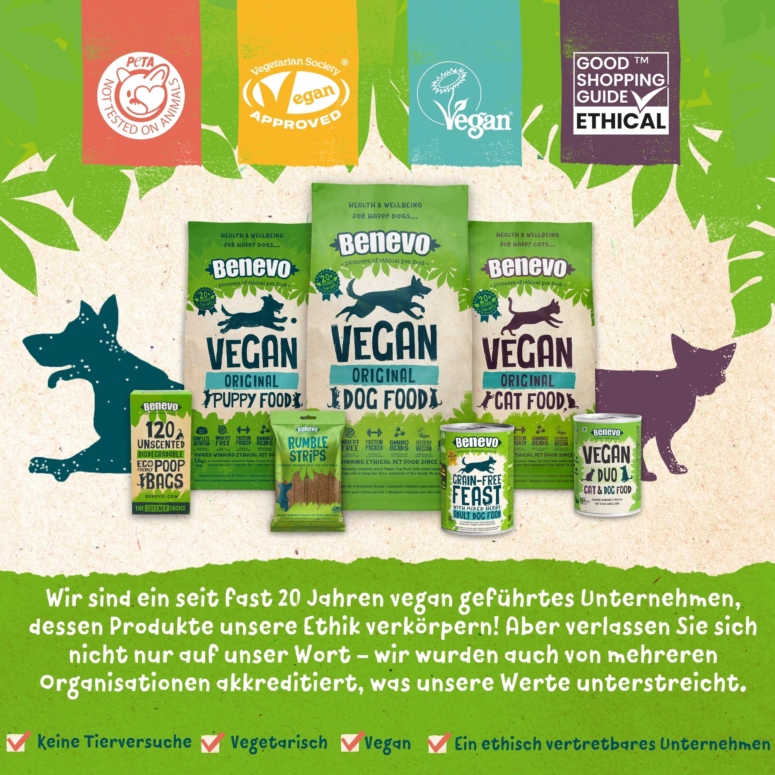 Benevo Veganes Katzenfutter 10kg - Vollständiges Trockenfutter, Hypoallergenes