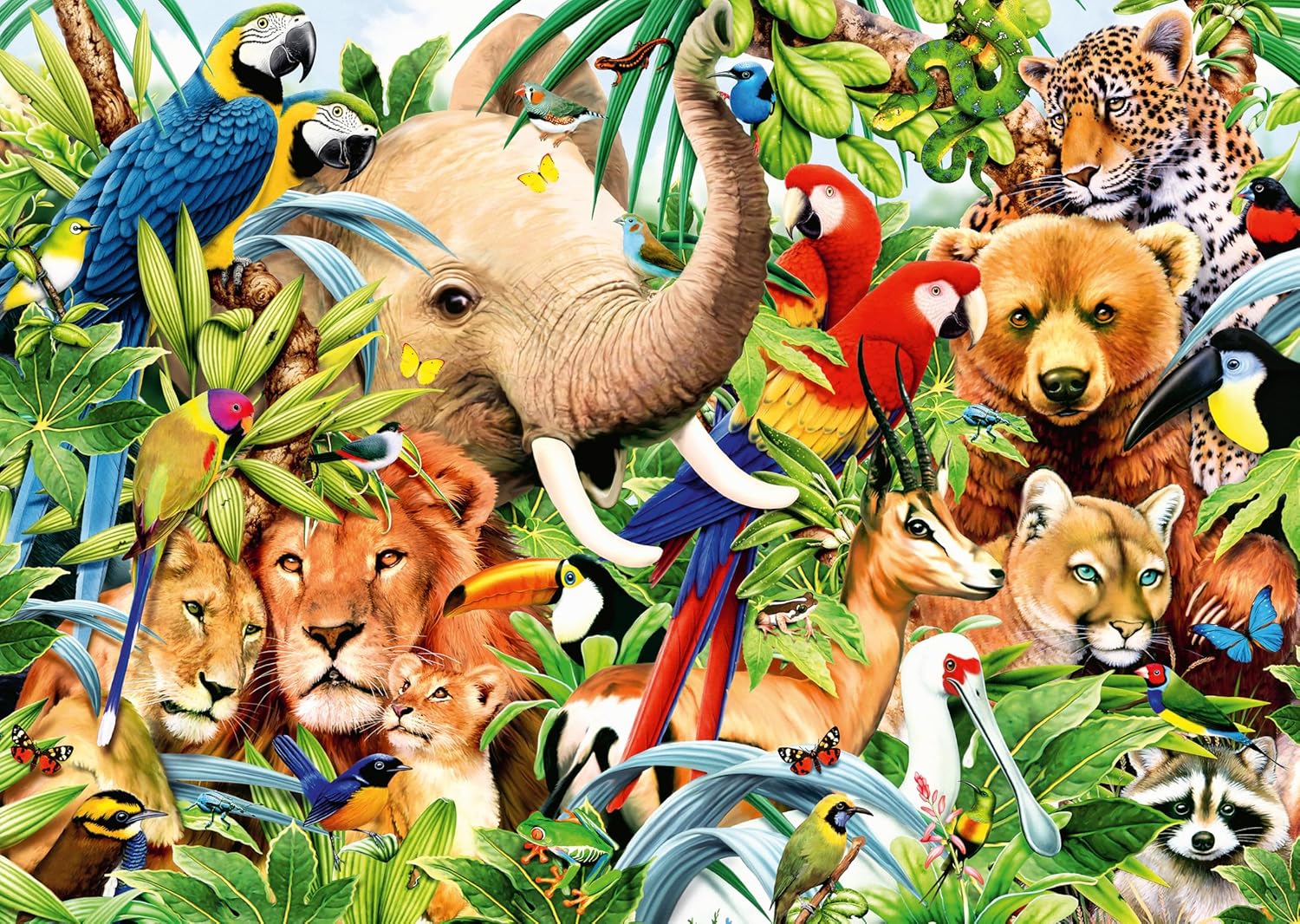 Wonder Forge Jungle Favorites 1000 Piece Jigsaw Puzzle for Adults | Unique, Perfectly-Fitting Pieces | Fun, Vibrant Imagery | Amazon Exclusive