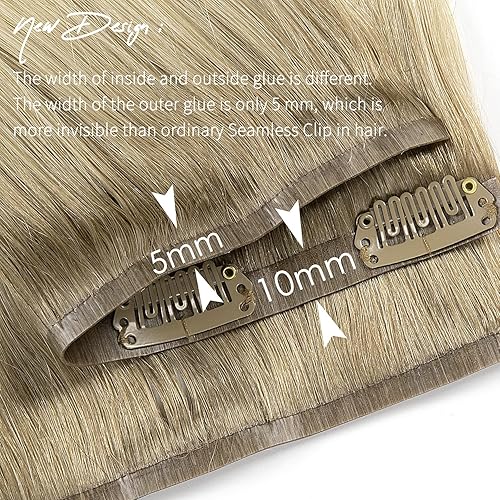 Vista 272 de Lacer Extensiones de cabello humano con clip, de doble trama, cabello brasileño de cabeza completa, color negro azabache, extensiones de cabello