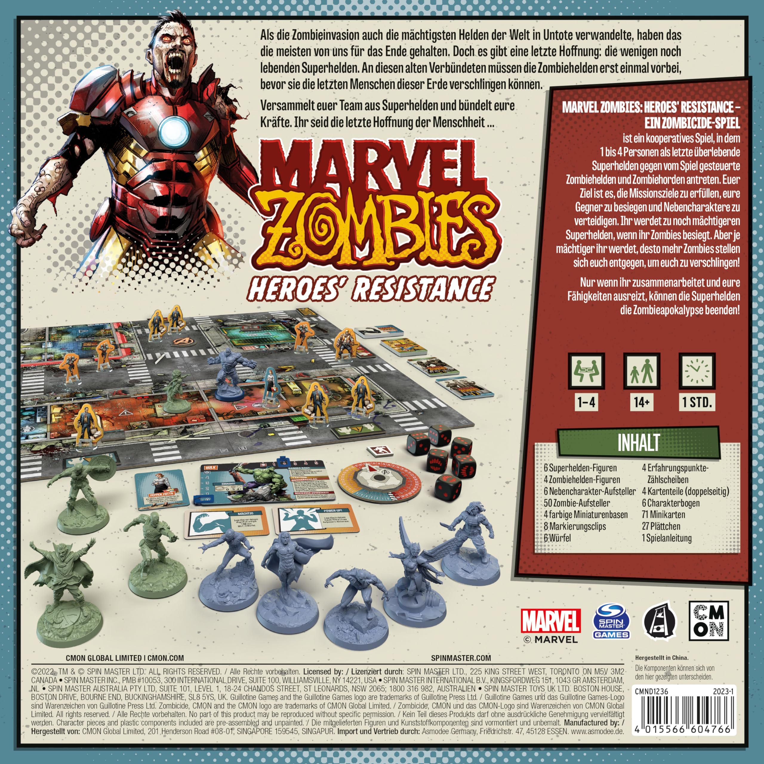 CMON, Marvel Zombies: Heroes' Resistance – gra zombicide, gra konesera, Dungeon Crawler, 1-4 graczy, od 14 lat, 60 minut, niemiecki