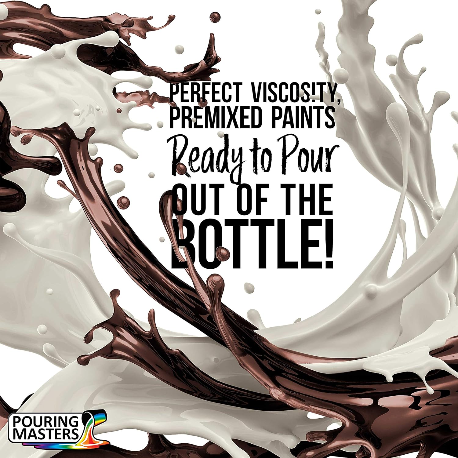 Pouring Masters Chocoloate Brown Ready to Pour Acrylic Pouring Paint - Premium 64-Ounce Pre-Mixed Fluid Acrylic Paint - Fluid Art Supplies for Canvas, Wood, Paper, Tile & Rocks