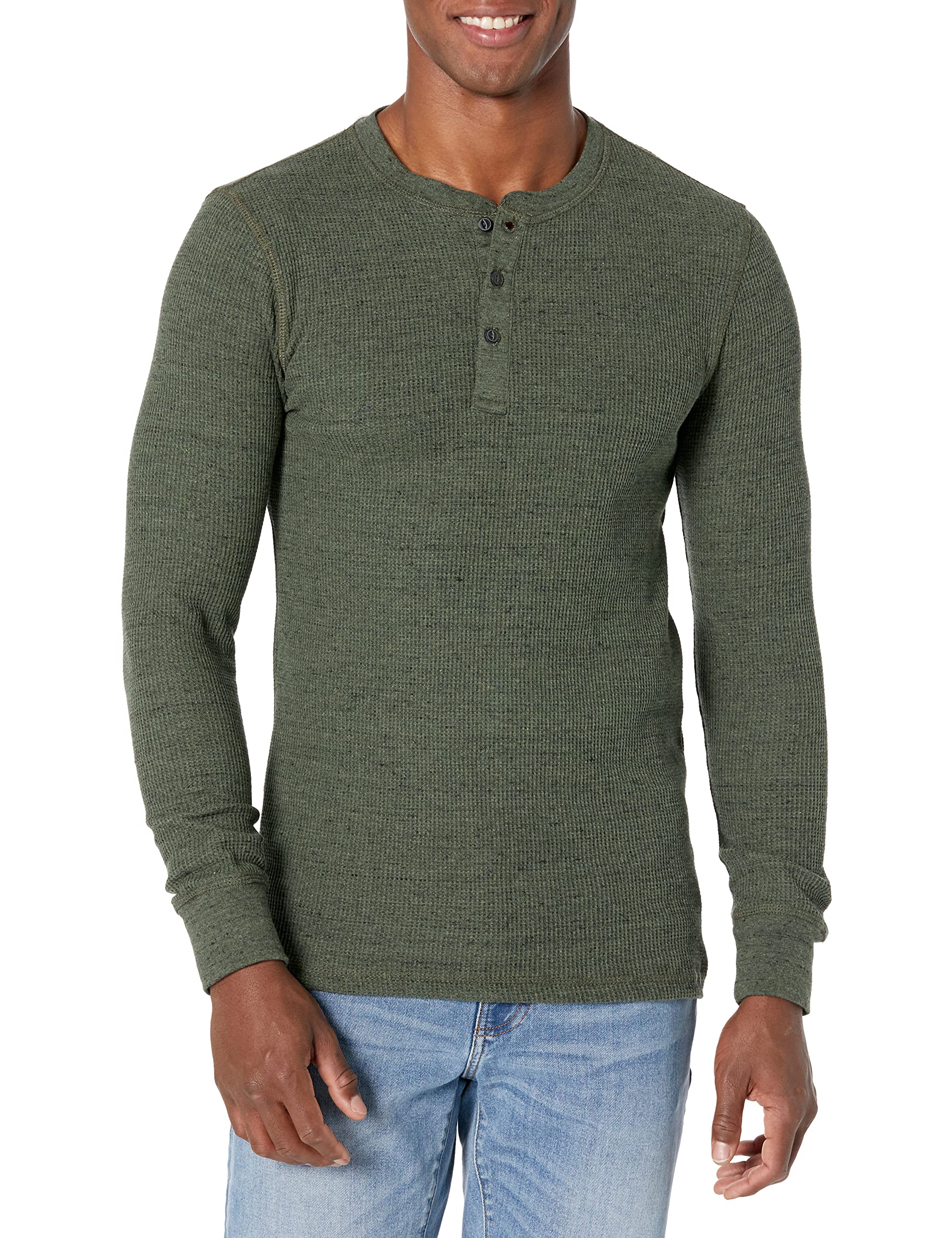 Amazon EssentialsMen's Regular-Fit Long-Sleeve Waffle Henley ShirtOEKO-TEX STANDARD 100