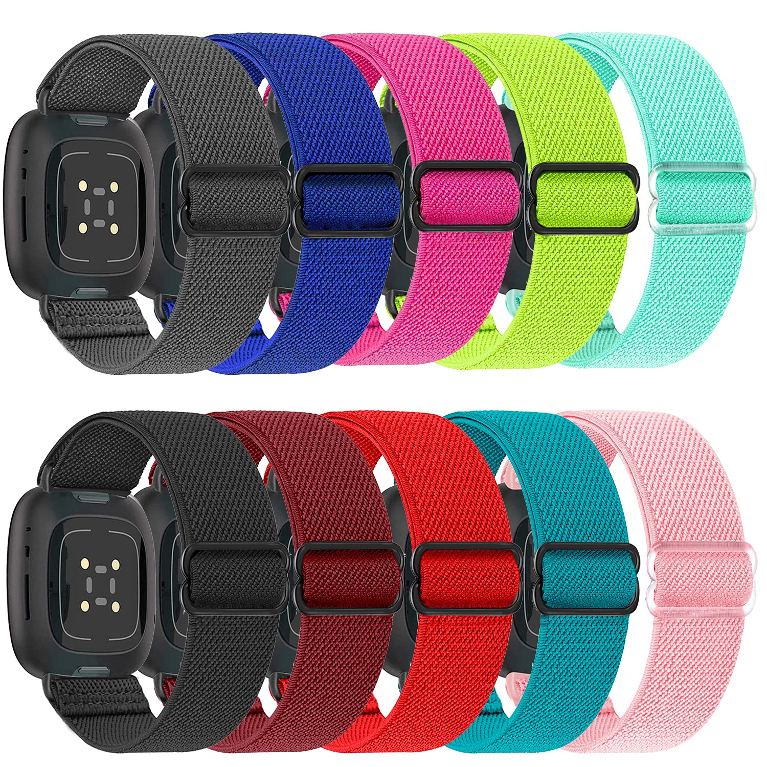 ShuYo Nylon Watch Bands Compatible with Fitbit Sense & Versa 3, Soft Pattern Replacement Band for Women Men Compatible with Fitbit Sense/Versa 3 Smart