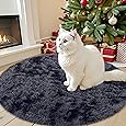 OLANLY Black Round Rugs for Bedroom - Machine Washable, 3 ft Circle Area Rugs for Living Room, Soft and Fluffy Shaggy Carpet for Teen Girls and Boys, Nursery Rooms, Dorms, Home Decor Aesthetic
