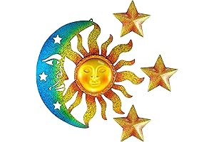 Enigmatic Sun, Moon, and Star Wall Art Ensemble