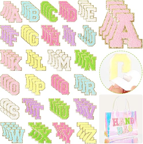 Parches de letras de felpilla autoadhesivas NICEVINYL 104 piezas de parches de letras multicolor para planchar para ropa, mochilas, parches de disponible en Yaxa Venezuela