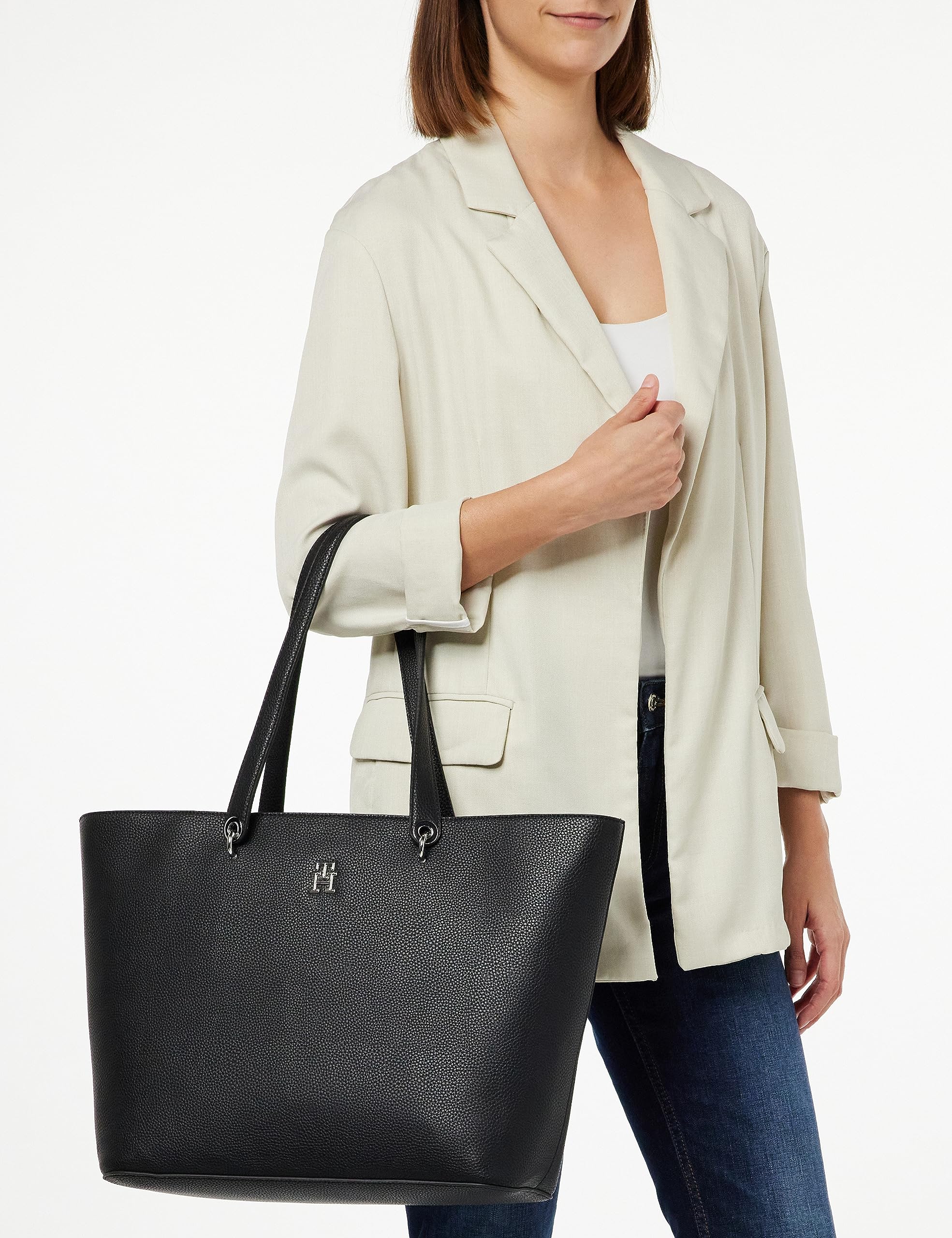 Tommy Hilfiger Donna Borsa Tote Bag Emblem Grande