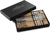 Vista 16 de Veronz - Bufanda clásica de invierno muy suave de aspecto lujoso y sensación de cachemira con caja de regalo Regalo a cuadros rosa y marrón