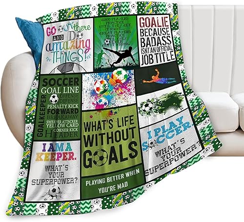Manta de fútbol deportiva para niños y hombres, manta de fútbol para invierno, sofá, cama, franela suave y cálida para niños y adultos, 40 x 50