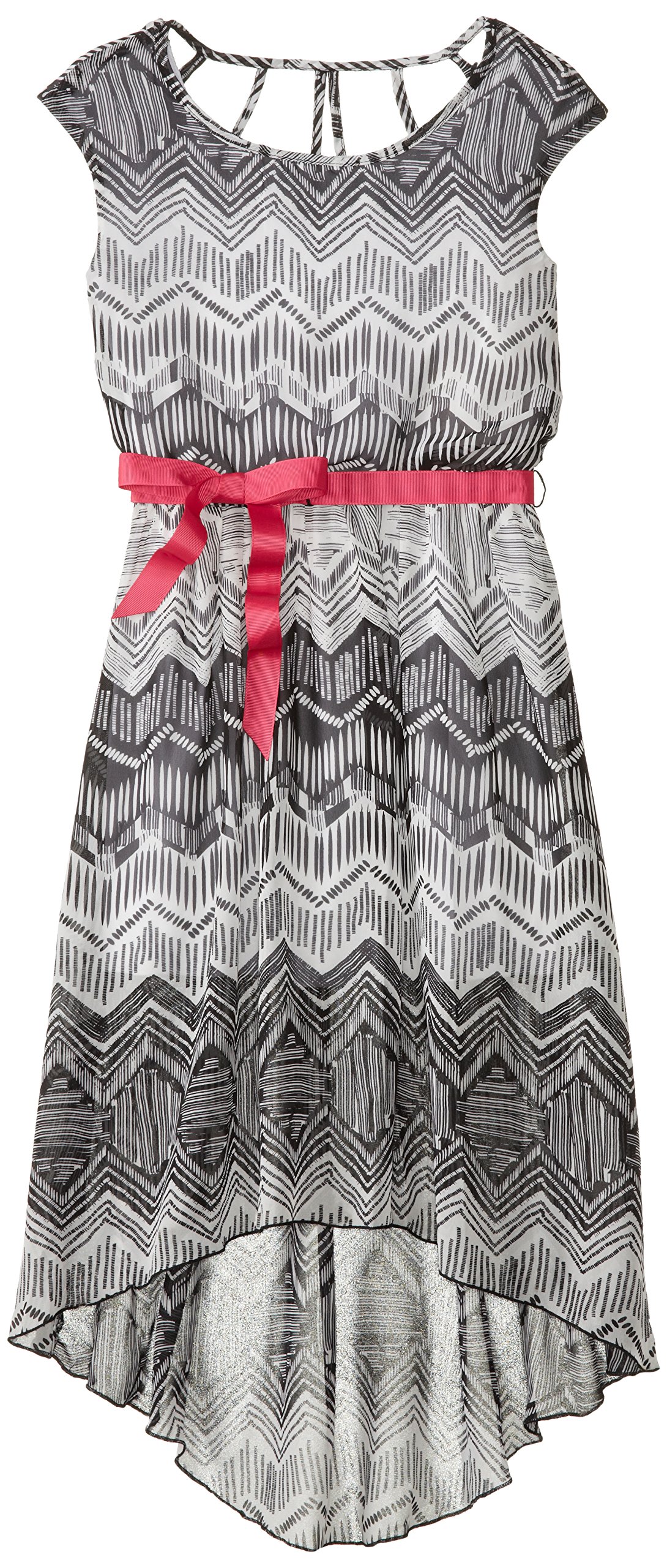 Speechless Big Girls' Printed Maxi Dress with Contrast Tie