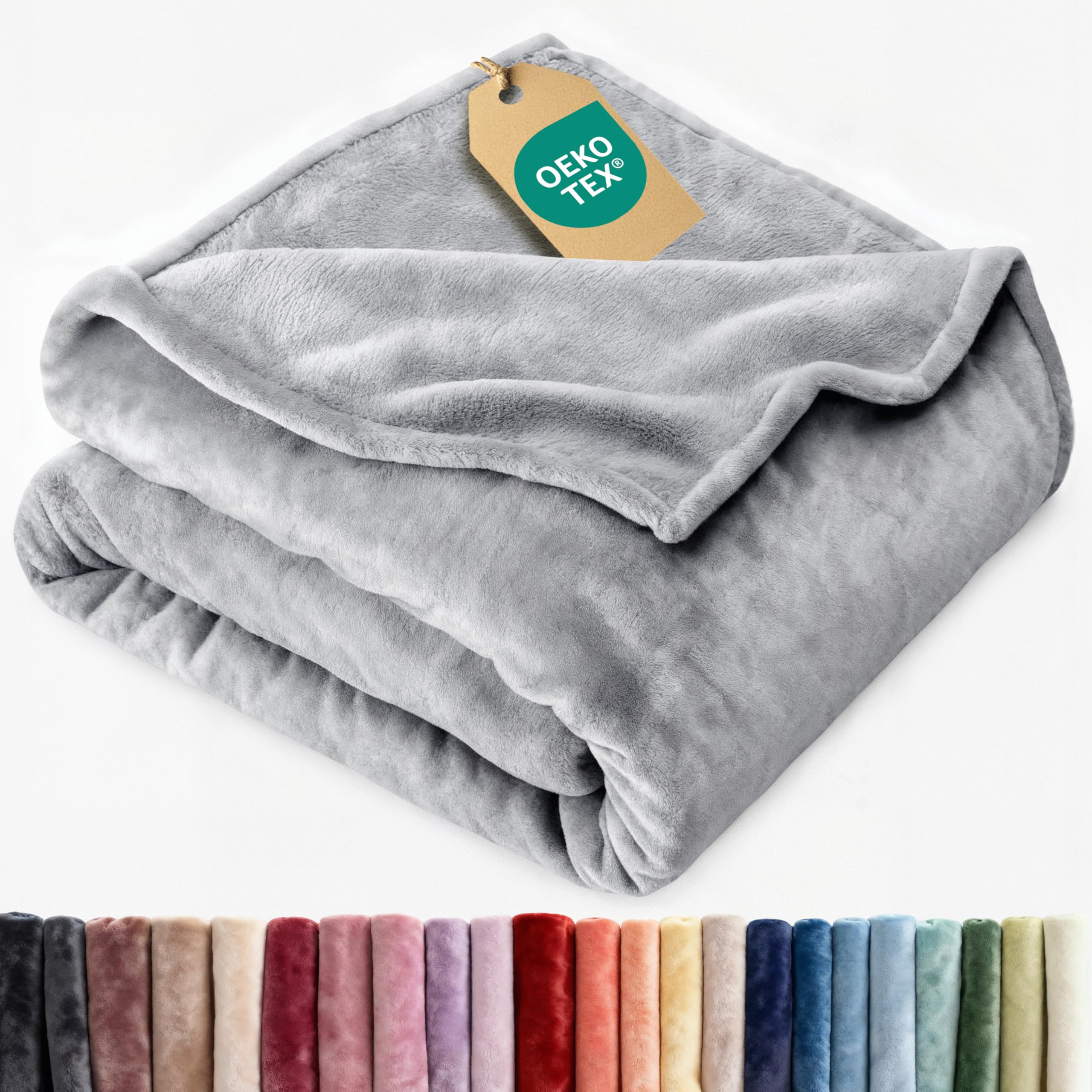 Ultra Soft Fleece Blanket Queen Size - Flannel Fleece Luxury Queen Blanket - Lightweight for Couch Bed Chair - Thick, Warm and Breathable - All Season