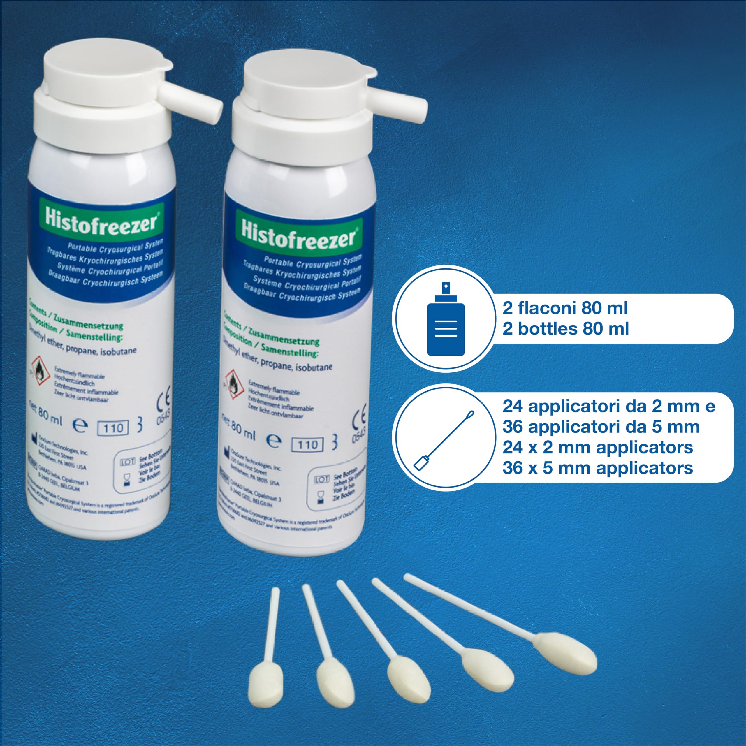 Histofreezer - Kit Criogenico Portatile - 2x80ml + 60 Applicatori