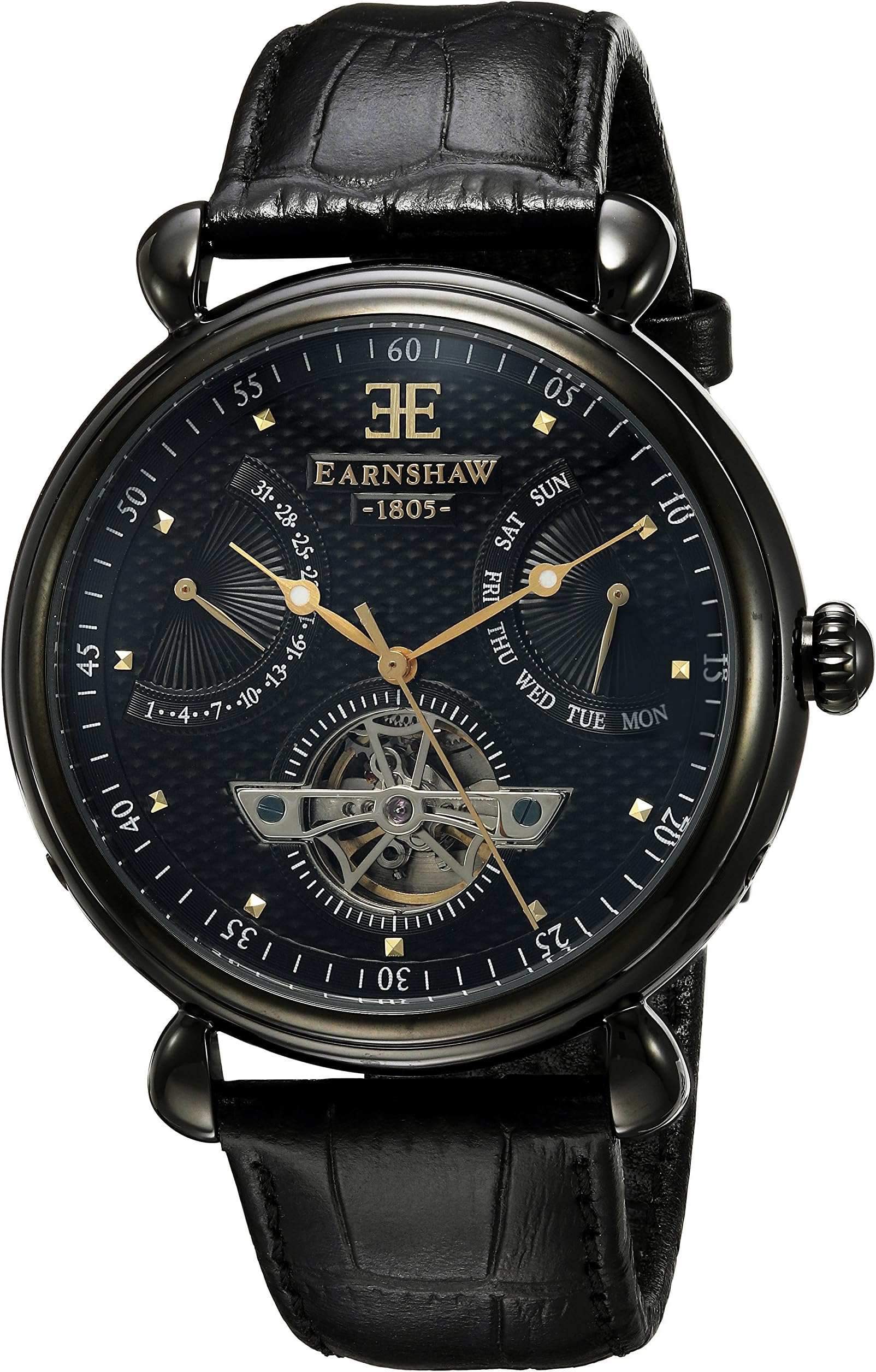 DTP Vendor A2OER3THKIFMHA Thomas Earnshaw Men's ES-8046-09 Grand Calendar Analog Display Automatic Self Wind Black Watch