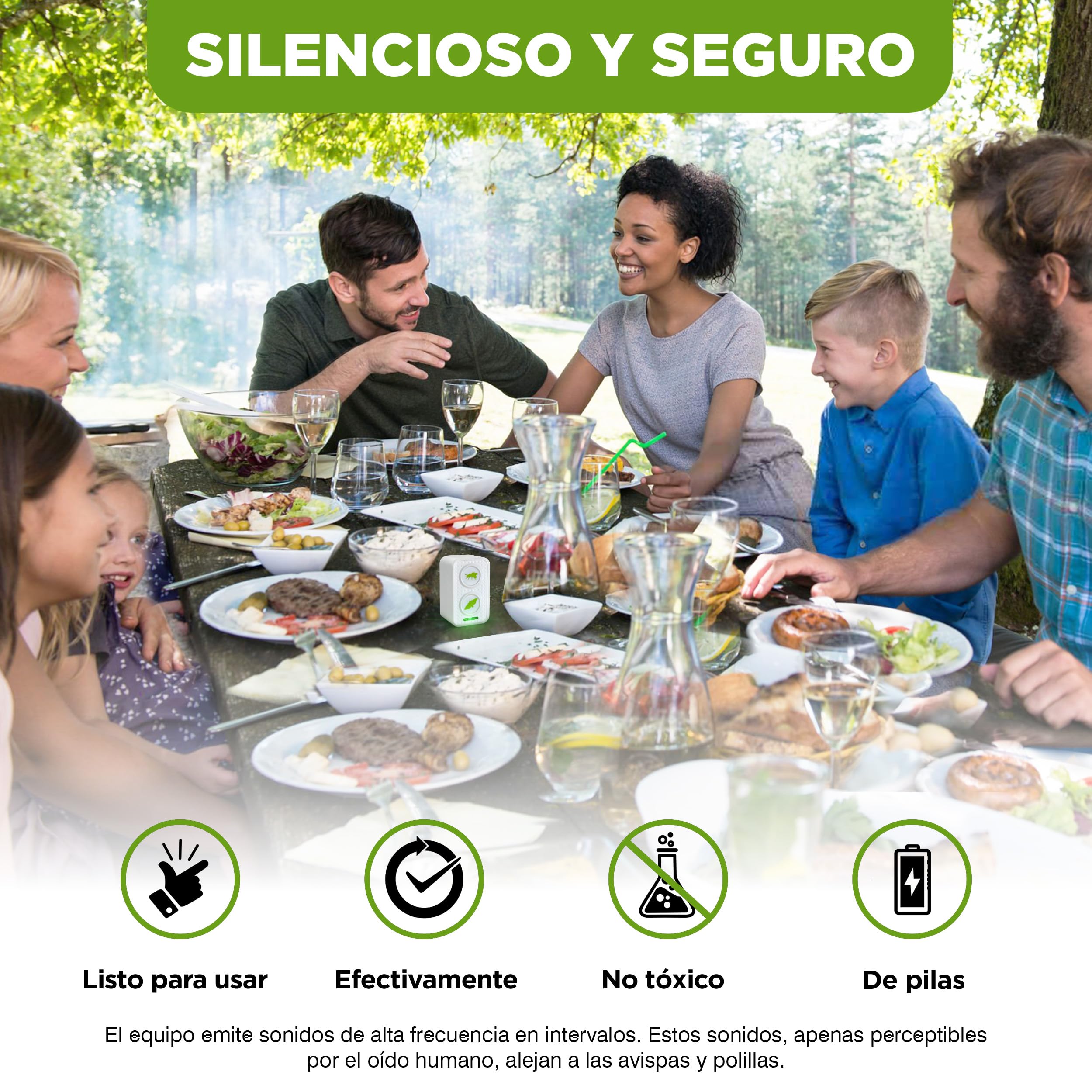 ISOTRONIC Repelente para Avispas y polillas: protección Natural contra Avispas con ultrasonido y frecuencia alterna; Repelente de polillas con un Alcance Efectivo de 50 m² (1 Unidad).