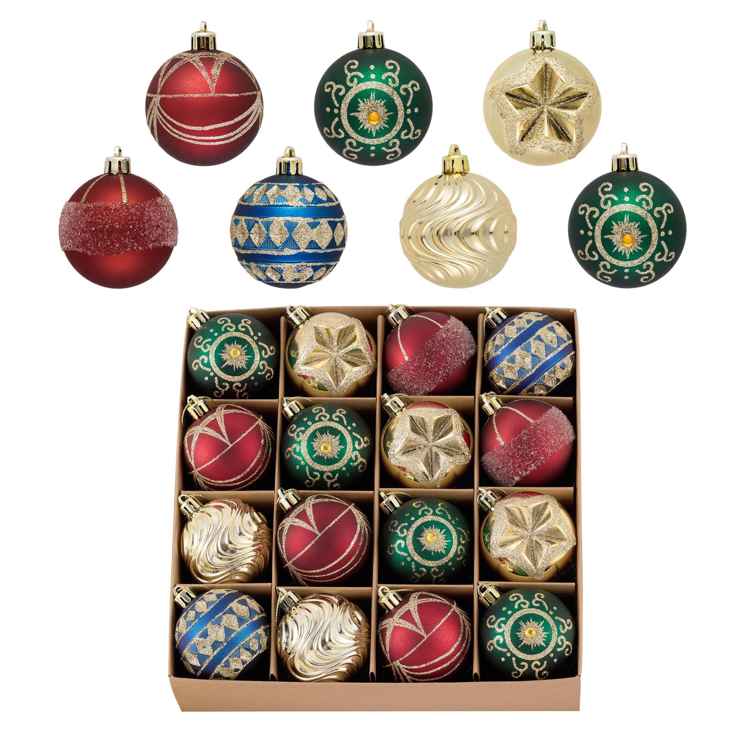 Boules de Noël Valery Madelyn rouge vert bleu or pour sublimer vos fêtes en famille