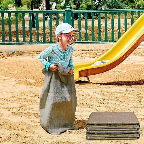 Miniatura 4 de Bolsas de carreras de sacos de papas, juegos de césped al aire libre de 24 x 40 pulgadas para adultos y niños, bolsas grandes de arpillera,