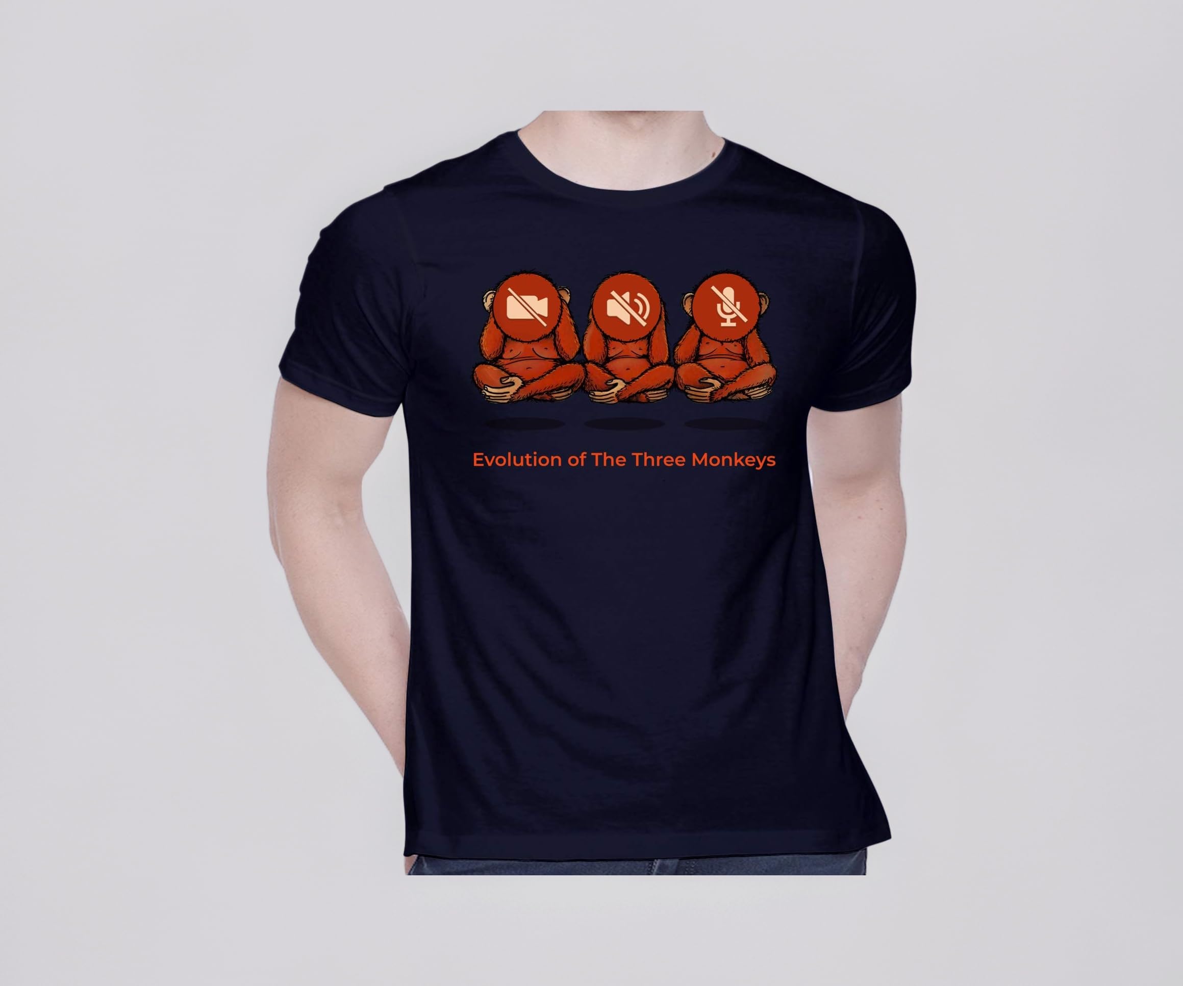 - CreativiT Graphic Printed T-Shirt for Unisex Monkey Evolution Tshirt | Casual Half Sleeve Round Neck T-Shirt | 100% Cotton | D00884-73