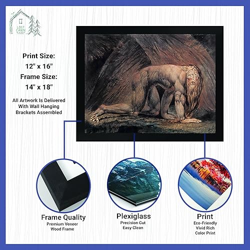 Miniatura 2 de Guillermo Blake Lost Cabin Nabucodonosor | Impresión en marco plano negro | Reproducción de pinturas de obras de arte finas | Póster decorativo