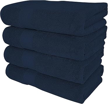 Kaufman - 4 Piece 100% Cotton Bath Towel Set | 54 x 30 in | 4 Luxury Bath Towels | Highly Absorbent & Quick Dry Towel | Thick & Soft Premium Bath Towels for Bathroom