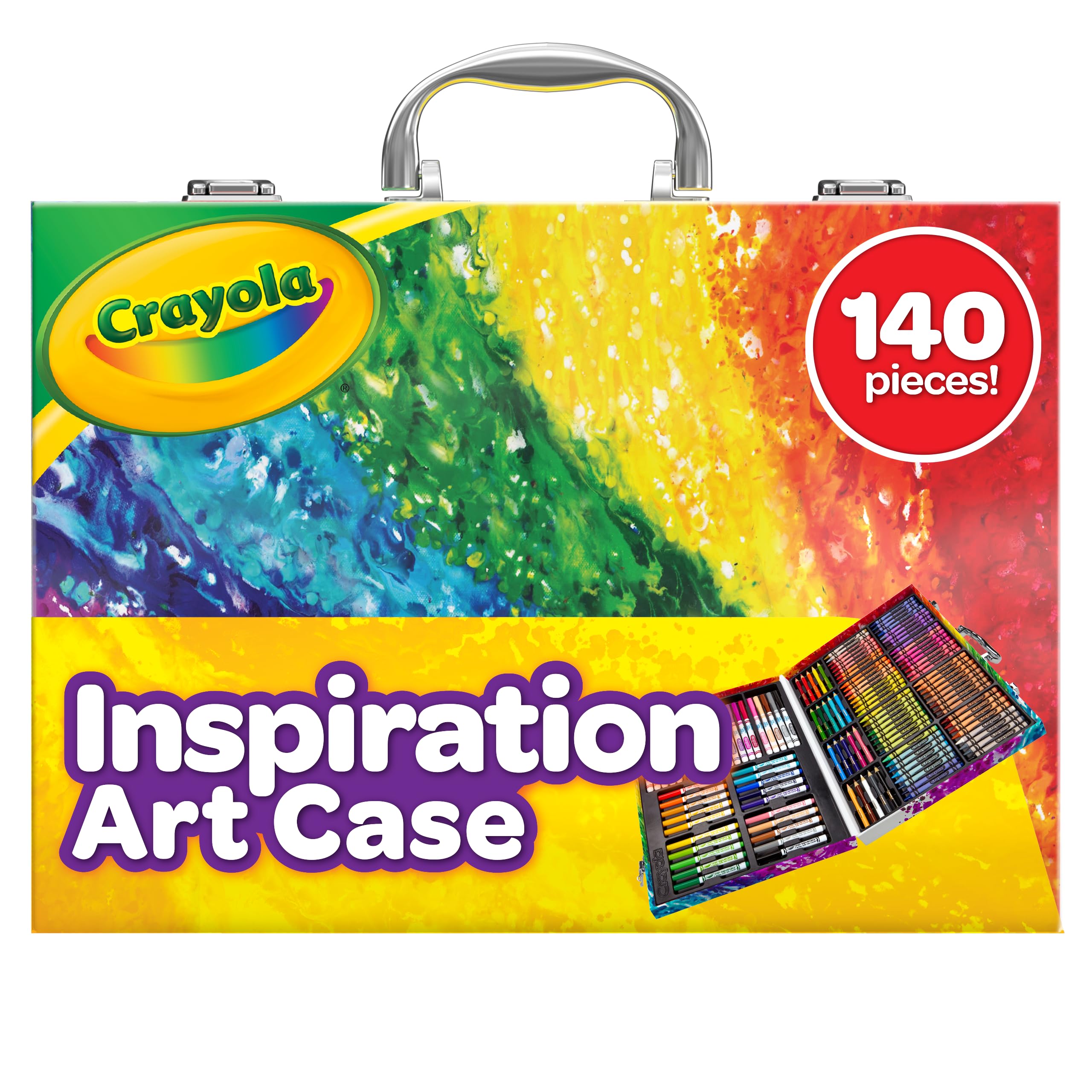 CRAYOLA Mallette d'artiste Arc-en-Ciel 140 pièces